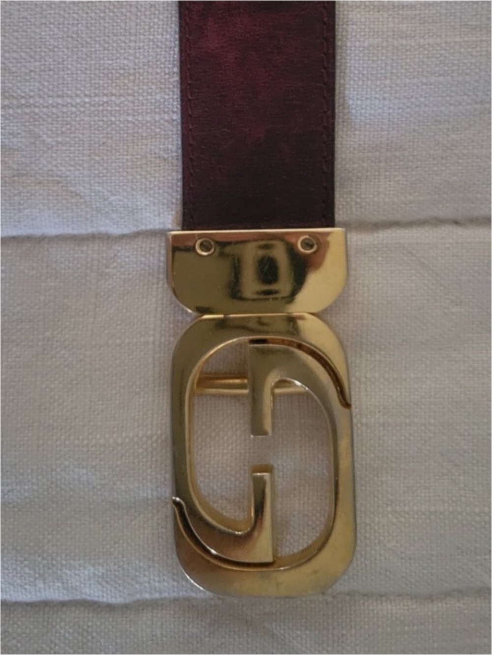 Gucci Brown Leather Belt with Gold Interlocking G Buckle - Picture 3 of 7
